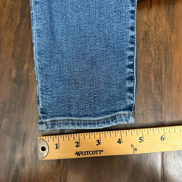 MADEWELL 9” Mid Rise Skinny Crop Jeans Button Front Tencel Stretch in Blue - Picture 14 of 14
